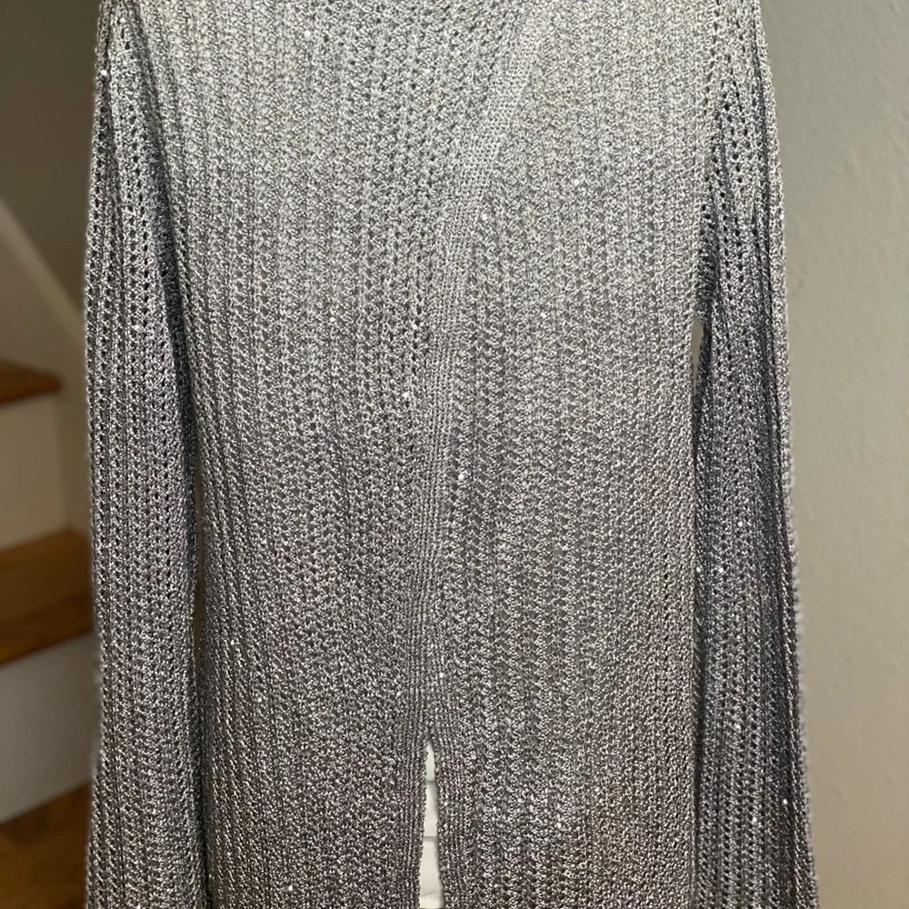 WHBM Silver Sparkly Ombré Sweater Top Combo - Picture 8 of 13